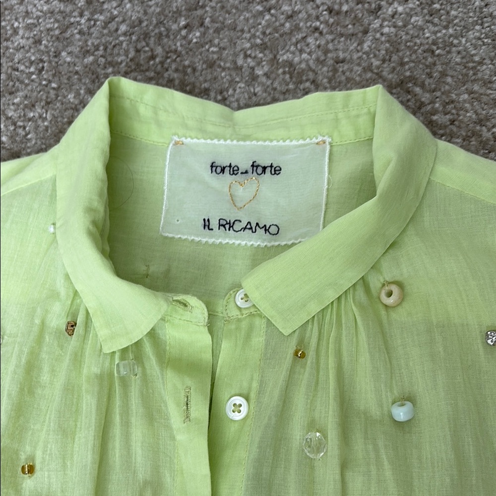 Forte_Forte, Il Ricamo Button-Up Shirt with Embellishments. New w no labels - Picture 3 of 4